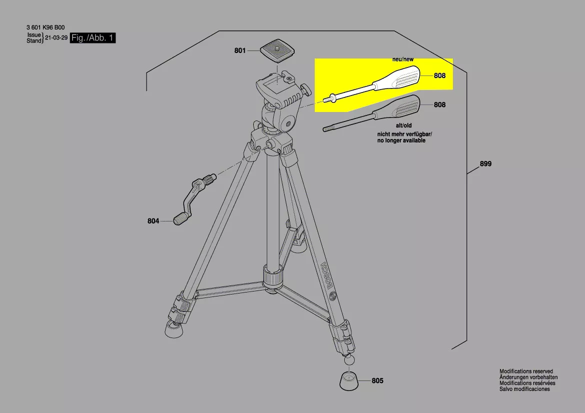 poignée pour trépied BT 150 Bosch